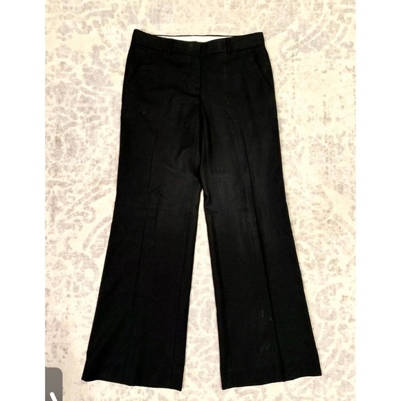 Theory Pants - THEORY Black Wool Wide Leg Dress Pants